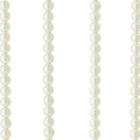 Ivory Pearl Glass Beads, 8mm by Bead Landing™